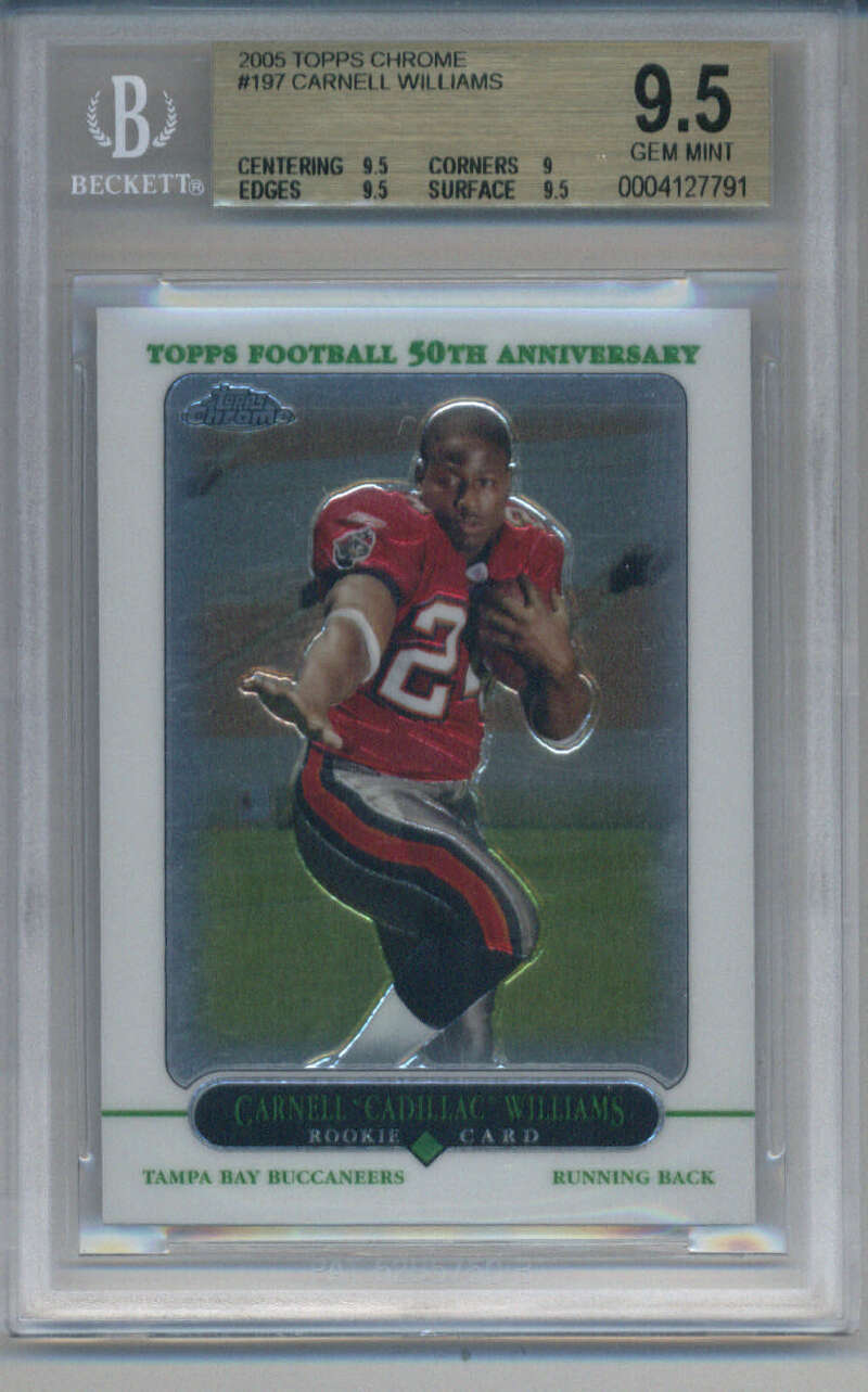 2005 Topps Chrome #197 Carnell Williams Rookie Tampa Bay Buccaneers BGS 9.5