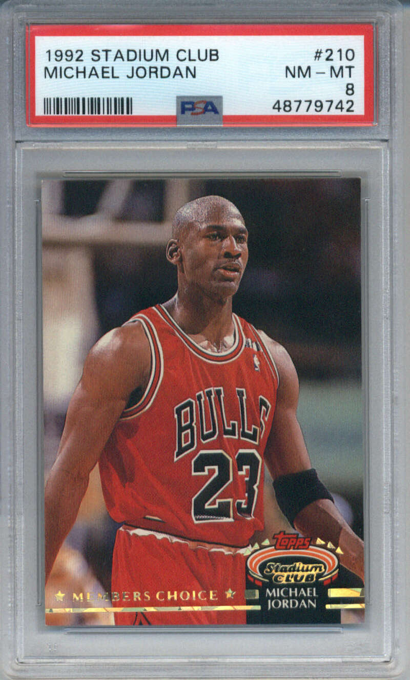1992-93 Stadium Club Michael Jordan #210 Chicago Bulls PSA 8