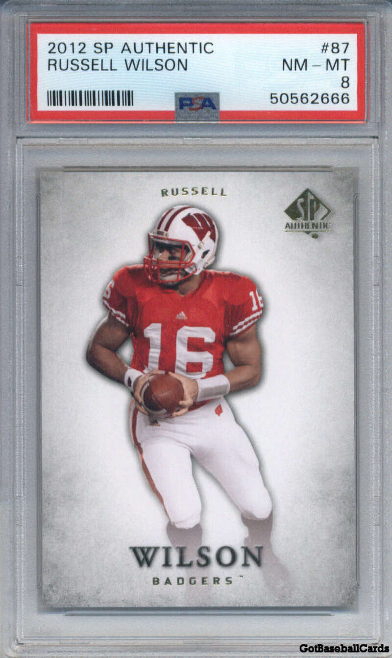 2012 SP Authentic #87 Russell Wilson Rookie PSA 8