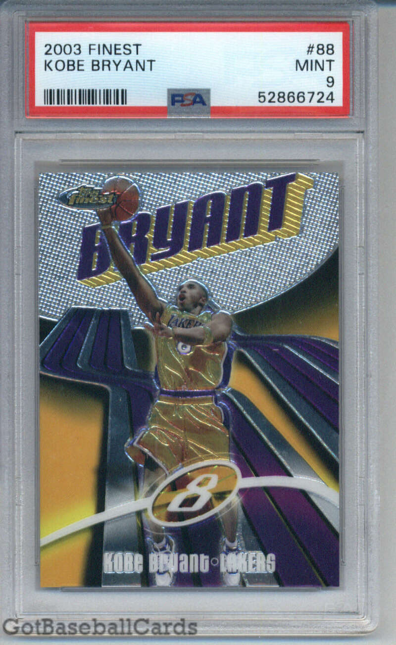 2003-04 Topps Finest #88 Kobe Bryant Los Angeles Lakers PSA 9